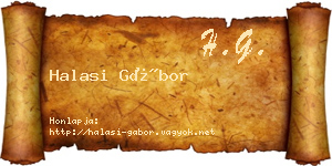 Halasi Gábor névjegykártya