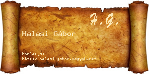 Halasi Gábor névjegykártya